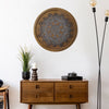 Boho Rustic Farmhouse Wood Framed Wall Medallion - Brown, Grey (17")